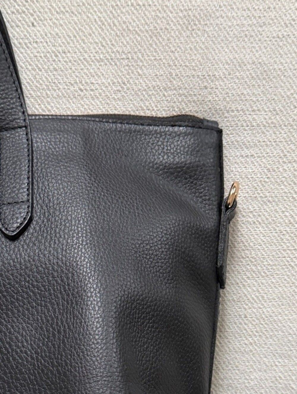 NWOT Cuyana Classic Pebbled Leather Zipper Tote Bag Black - Picture 11 of 15